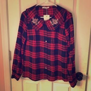 Floral Embroidered Flannel